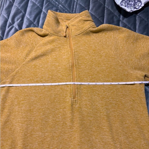 Eddie Bauer Quest Fleece 1/4 Zip Pullover in gold heather, size Tall Medium - Picture 8 of 10